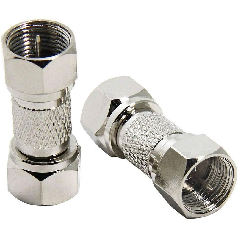 British Standard F-type dual-pass connector, male to male, F-type connector for direct connection, straight-through, FJJ dual-pass, digital TV connector.